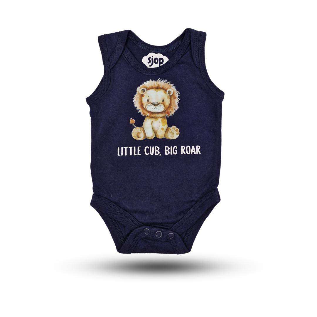 Babygrow in Ink Blue – "Big Roar"