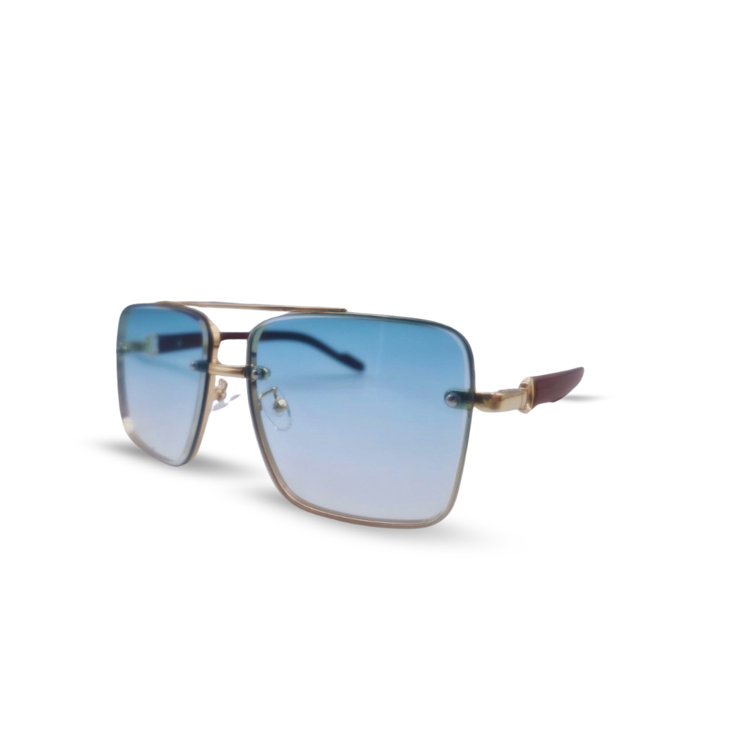 Chic Retro Square Sunglasses (Blue)