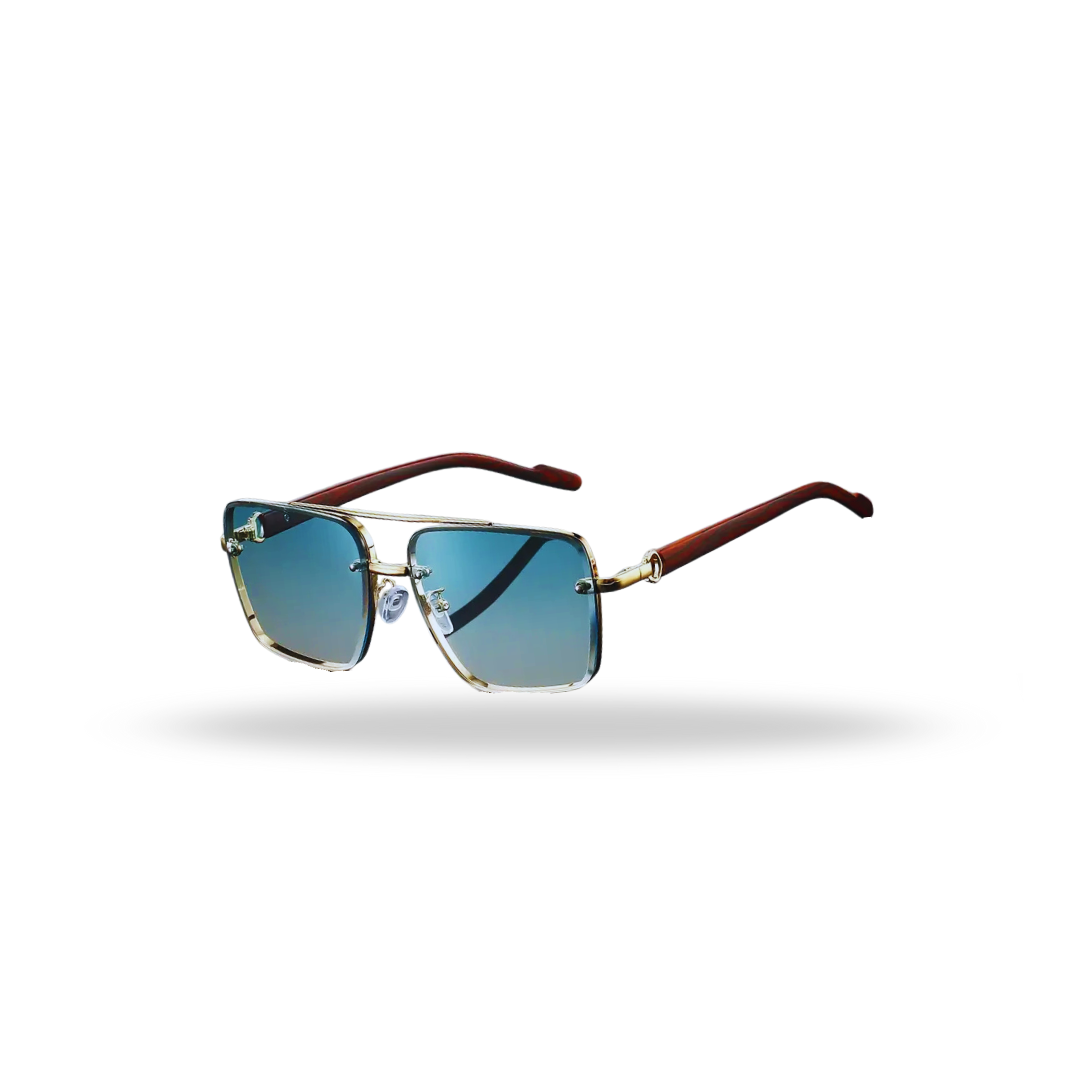 Chic Retro Square Sunglasses (Blue)