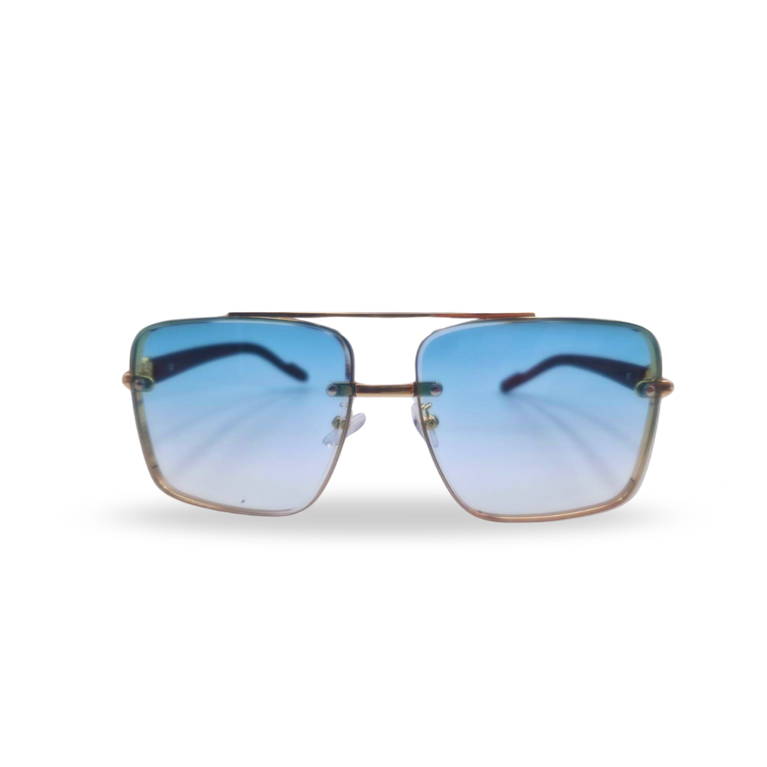 Chic Retro Square Sunglasses (Blue)