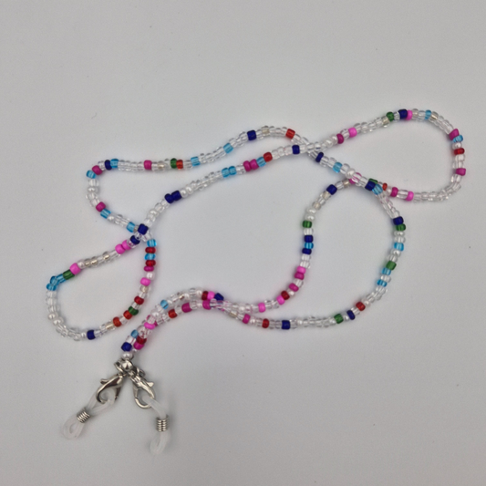 Multicolour African Bead Women's Eyeglasses Chain (Pink)