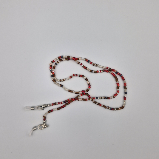 Multicolour African Bead Women's Eyeglasses Chain (Red)