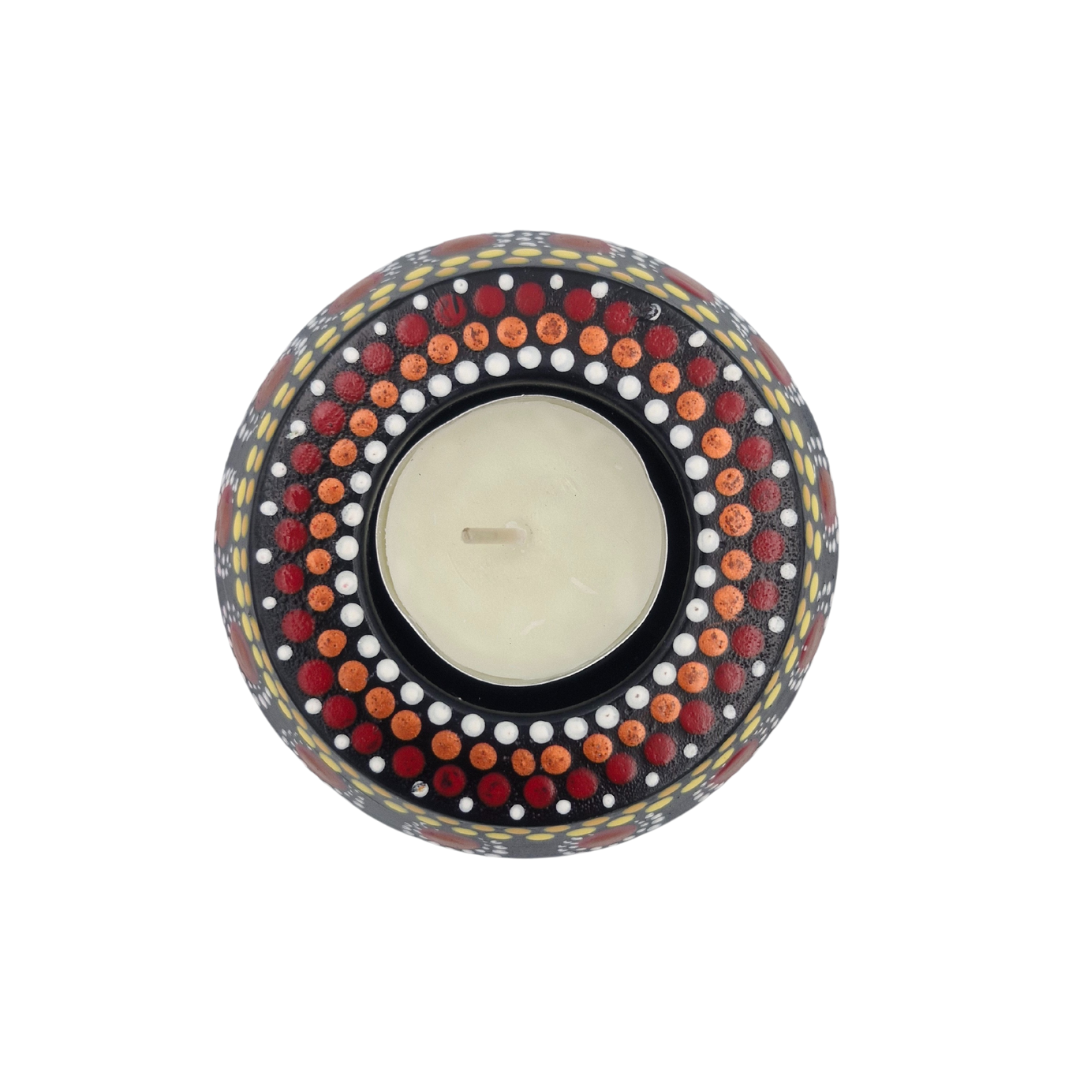 Handcrafted Clay Dot Art Tea Light Candle Holder