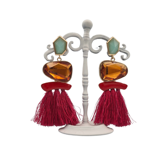 Thread Tassel Dangle Earrings