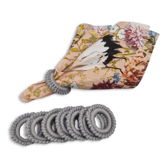 Handcrafted Crochet Round Serviette Rings (Grey)