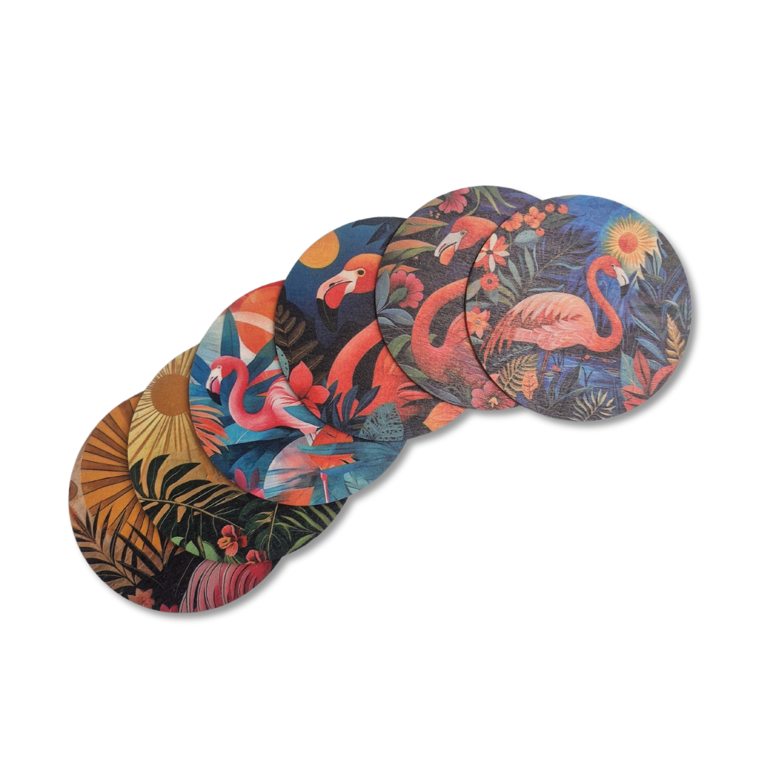 Flamingo Coasters (6pcs)