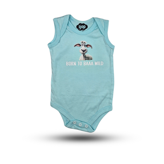 Babygrow in Sky Blue – "Baaaa Wild"