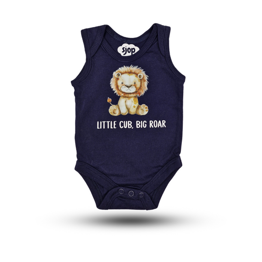 Babygrow in Ink Blue – "Big Roar"