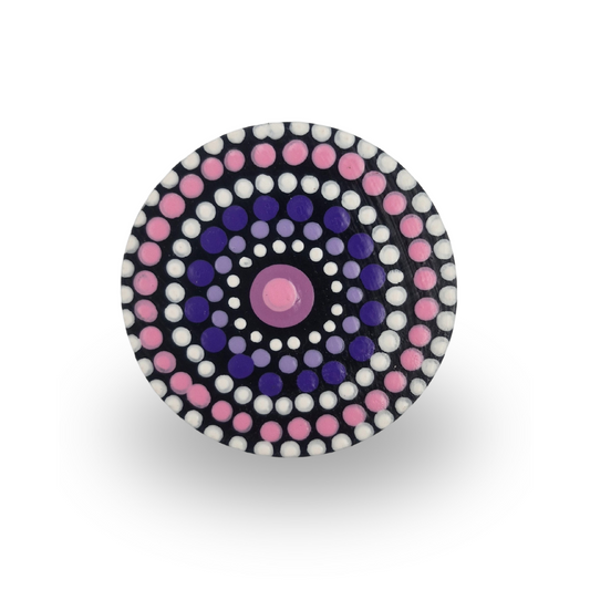 Dot Art Circle Fridge Magnet (Purple & Pink )
