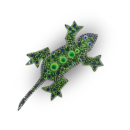 Dot Art Gecko Fridge Magnet (Green)